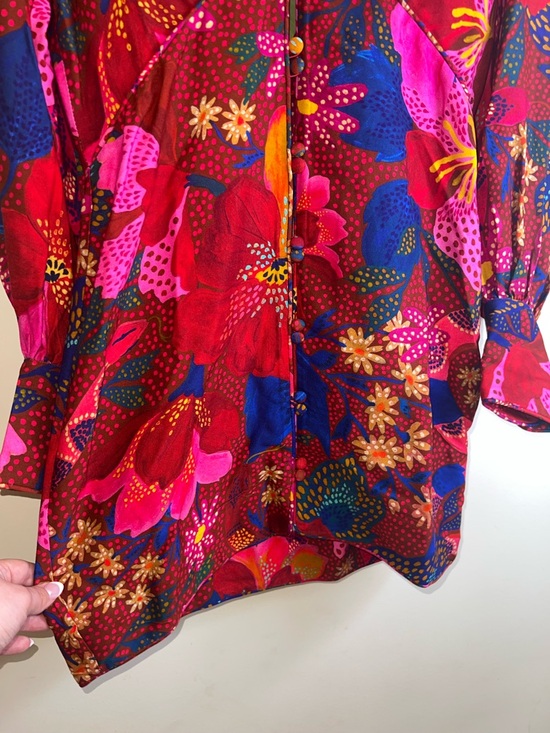 Farm Rio Snake Garden Red Floral Mini Dress NWT Large Tropical Boho - Picture 13 of 16